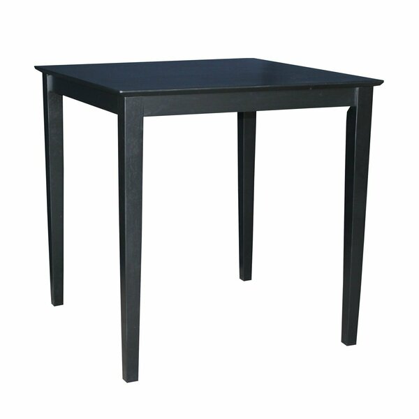International Concepts Square Top Table, 36 in W X 36 in L X 36 in H, Wood, Black K46-3636-36S